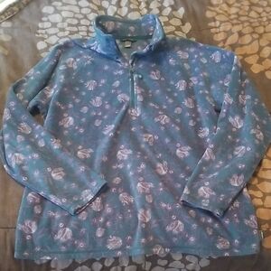 Eddie Bauer Blue and Purple Floral Sweatshirt